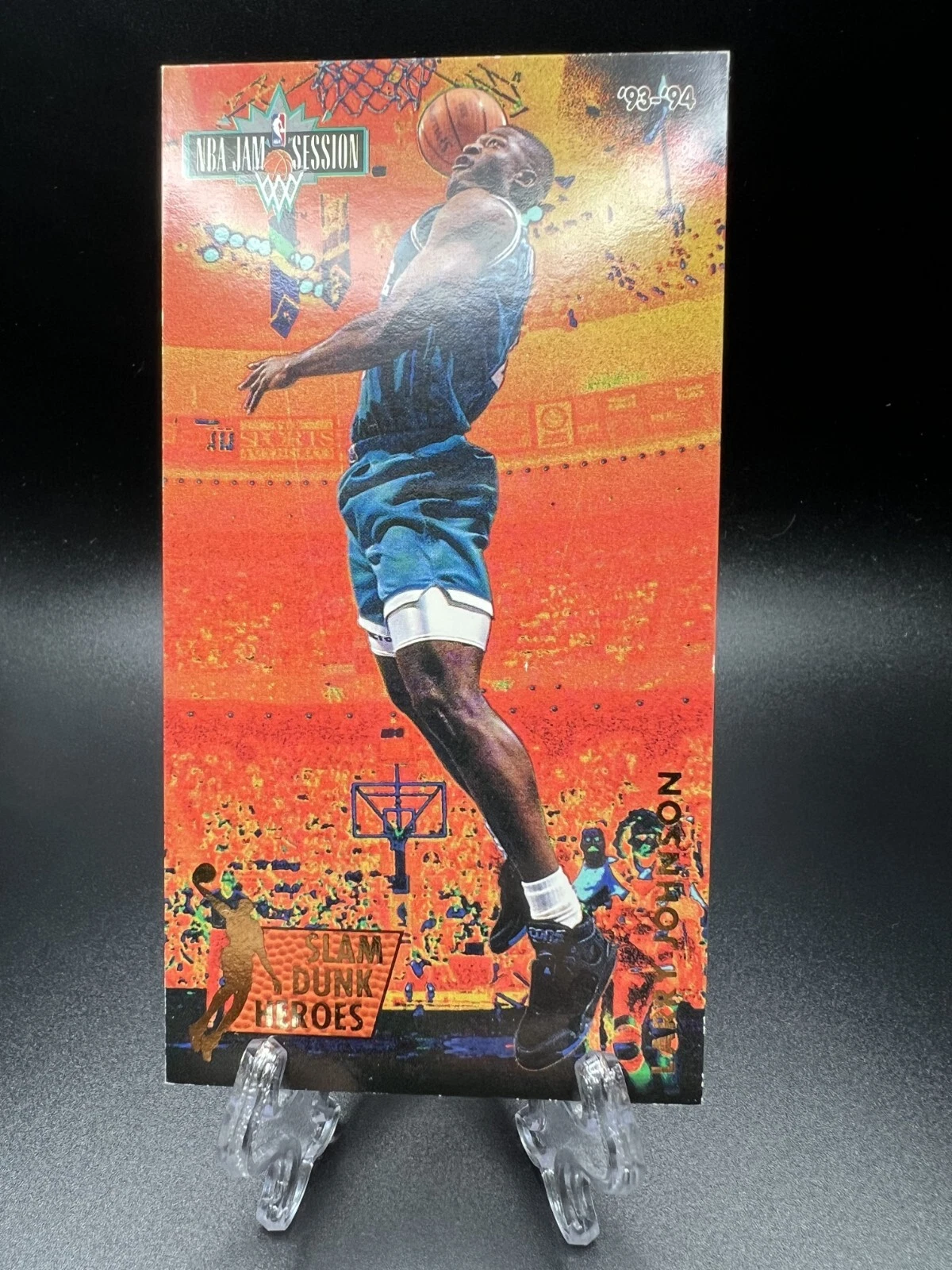 1993-94 Fleer NBA Jam Session Slam Dunk Heros - Larry Johnson #2