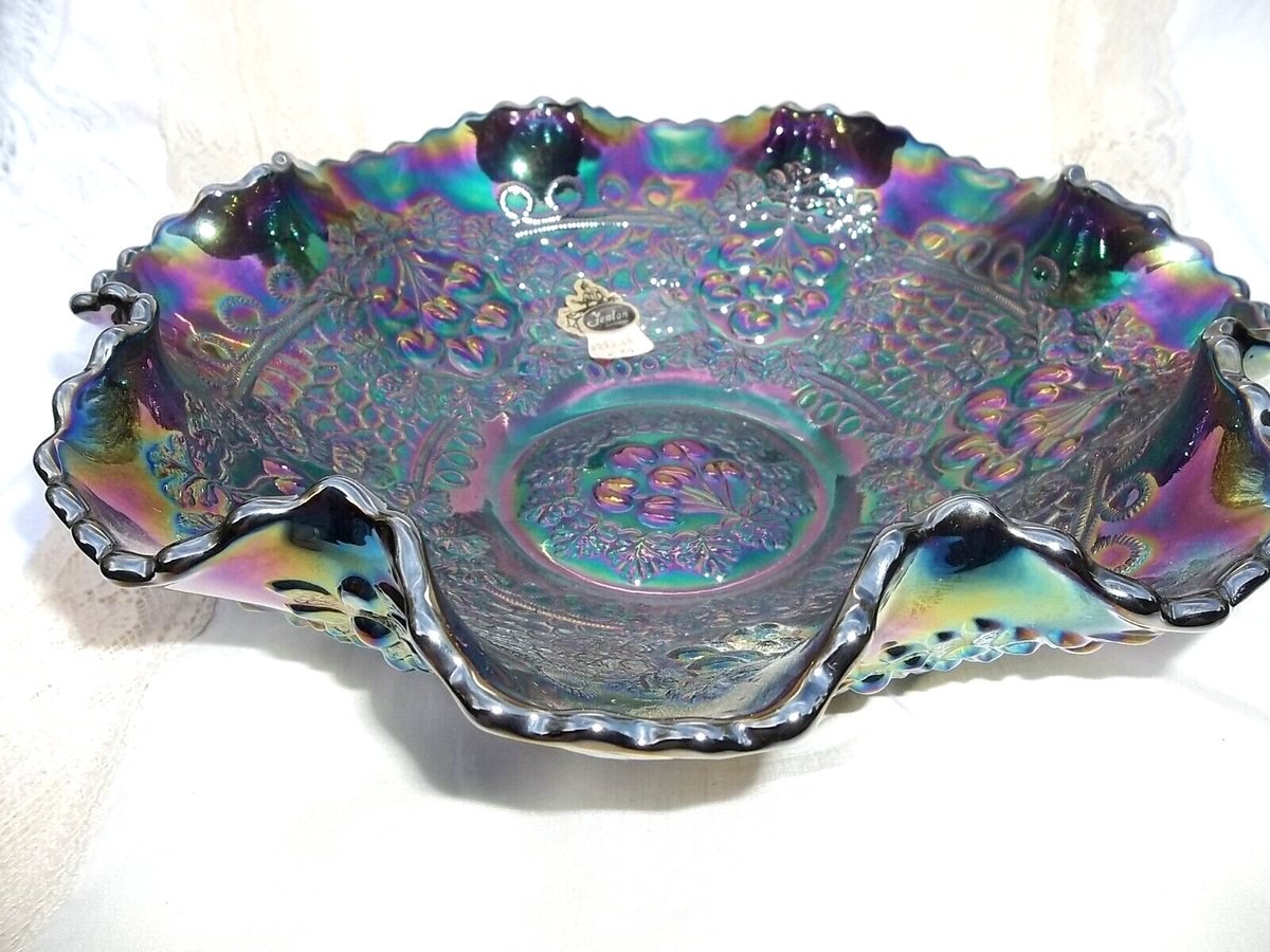 FENTON CHERRY CHAIN VARIANT BOWL CARNIVAL GLASS AMETHYST | eBay