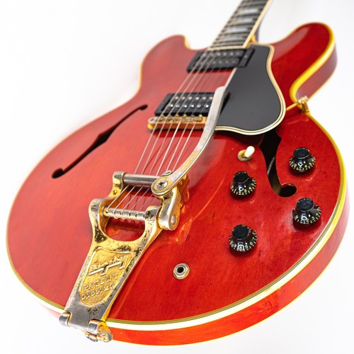1960 Gibson ES-355 TD Cherry Mono w/ Factory Bigsby, Period-Correct HSC - Picture 6 of 24