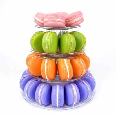 Multitiers Macaron Display Stand Cupcake Tower Rack Cake Stand PVC Tray C_$r