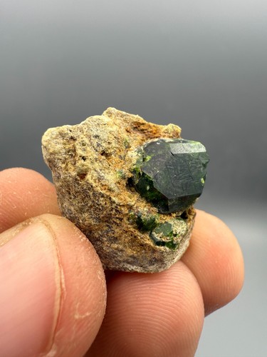 Green Demantoid Garnet on Matrix Terminated from Koh-e-Bilqis, ( 10 grams ) - Picture 3 of 5