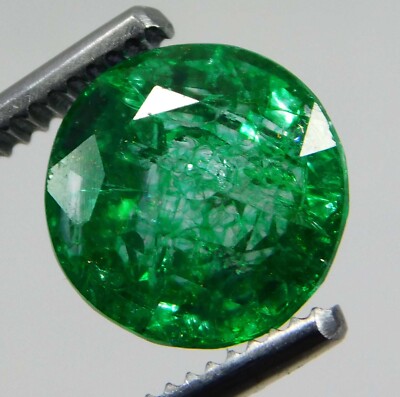 Natural Certified 7.35 Ct Round Cut Colombian Green Emerald Loose Gemstone~