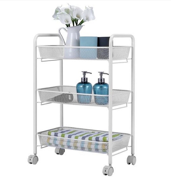 Songmics Vintage Serving Cart 3 Tier Kitchen Utility Cart On