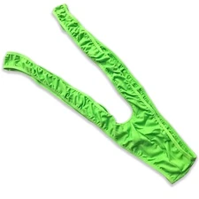 NEW ~ Mankini Cotton/Spandex Thong Bodysuit NEON GREEN - One Size
