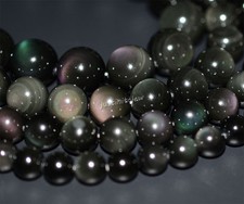 Natural AAA rainbow eye obsidian round beads strand 8mm to 20mm