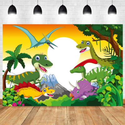 Cartoon Dinosaur Photography Backdrop Kids Birthday Party Photo Background Decor Ebay