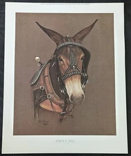 Vintage 1980 Bob Carney Limited Edition Print PAPAS PAL MULE Nashville Tennessee