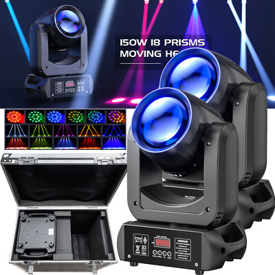 2stk 200W 18 Prisma 8 Goboes LED Beam Moving Head DMX Bühnenlicht Mit Flightcase