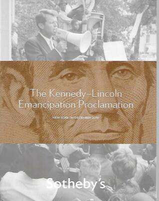 Sotheby's The Kennedy - Lincoln Emancipation Proclamation Auction ...