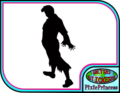 Zombie Hunter Walking Dead J Vinyl Sticker Horror Halloween Wall Window Decal
