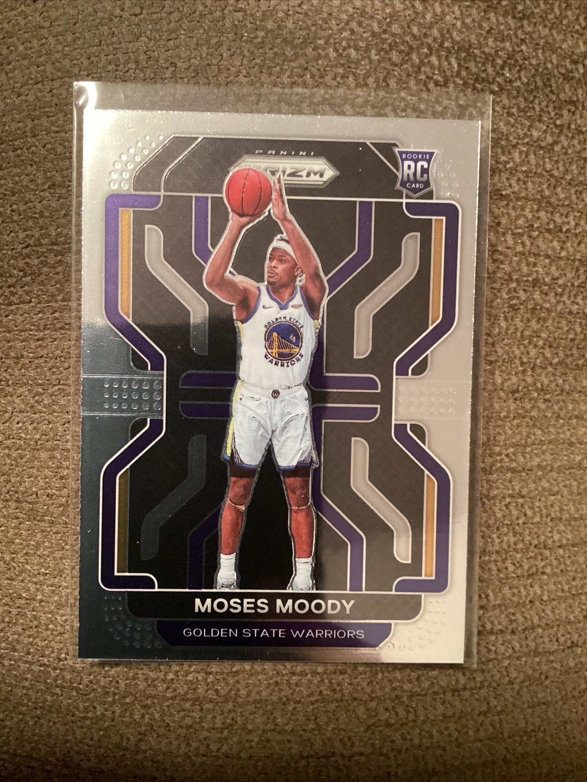 2021-22 Panini Prizm Moses Moody Base Rookie RC #308 Warriors.       JT23