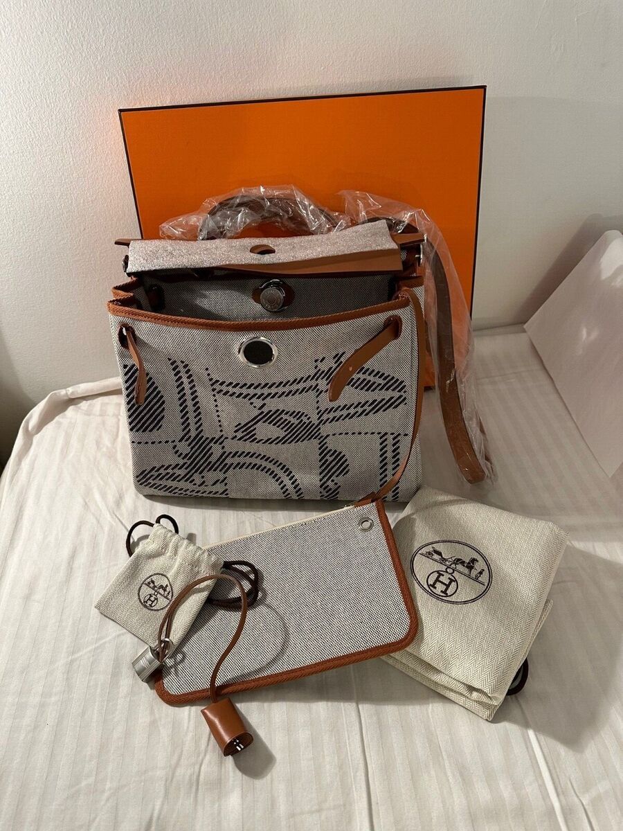 RARE- HERMES Herbag Zip Relief Brides de Gala Toile and RARE- HERMES Herbag Zip Relief Brides de Gala Toile and