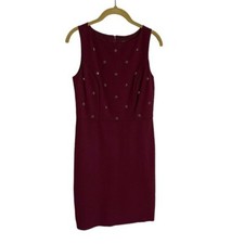 Ann Taylor Burgundy Purple Beaded Bodice Sleeveless Dress 2