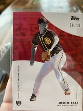 Michel Baez 2020 Topps On Demand Rookie Progression Red Parallel /10 RC Padres