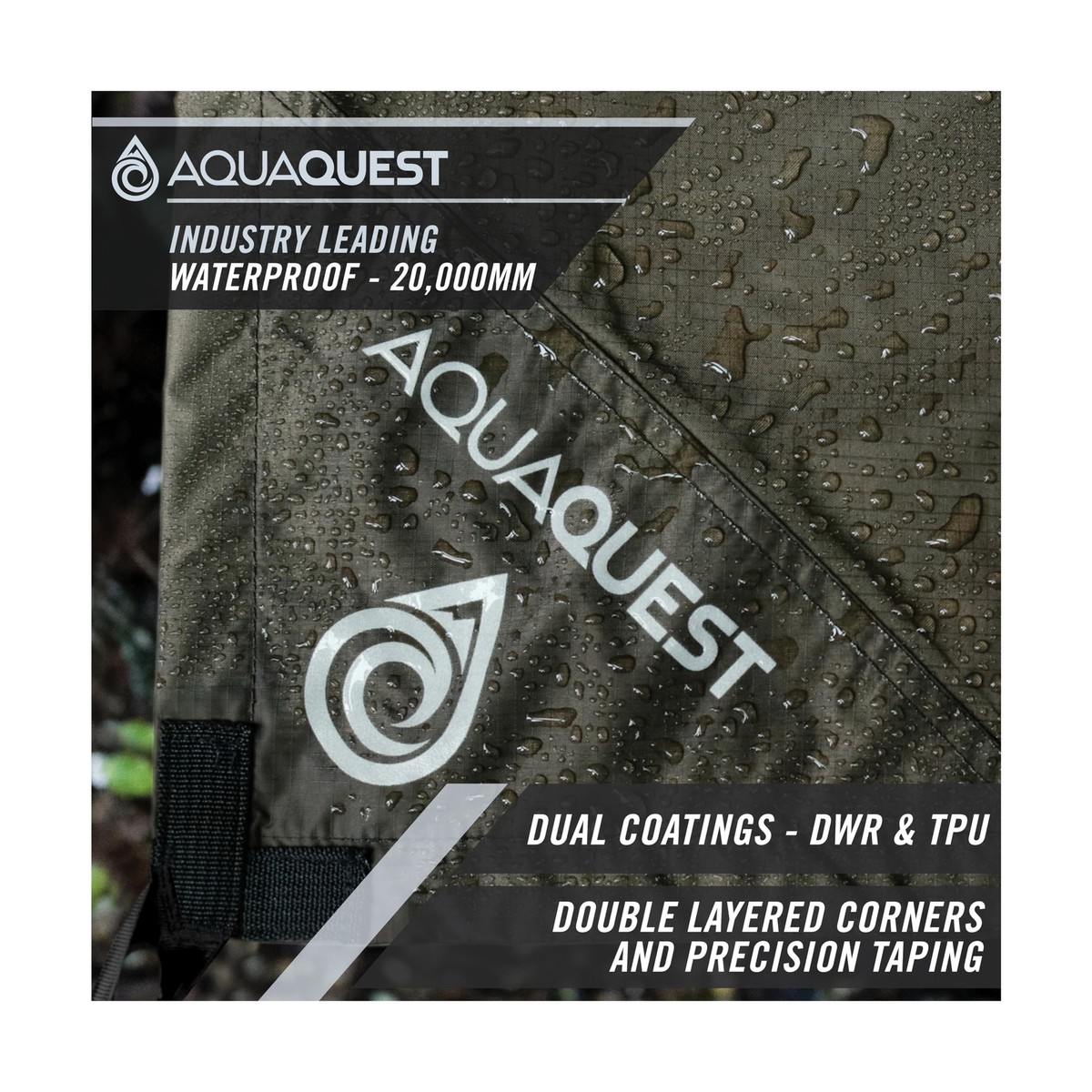 AquaQuest Defender Camping Tarp - Heavy Duty Tent Shelter or