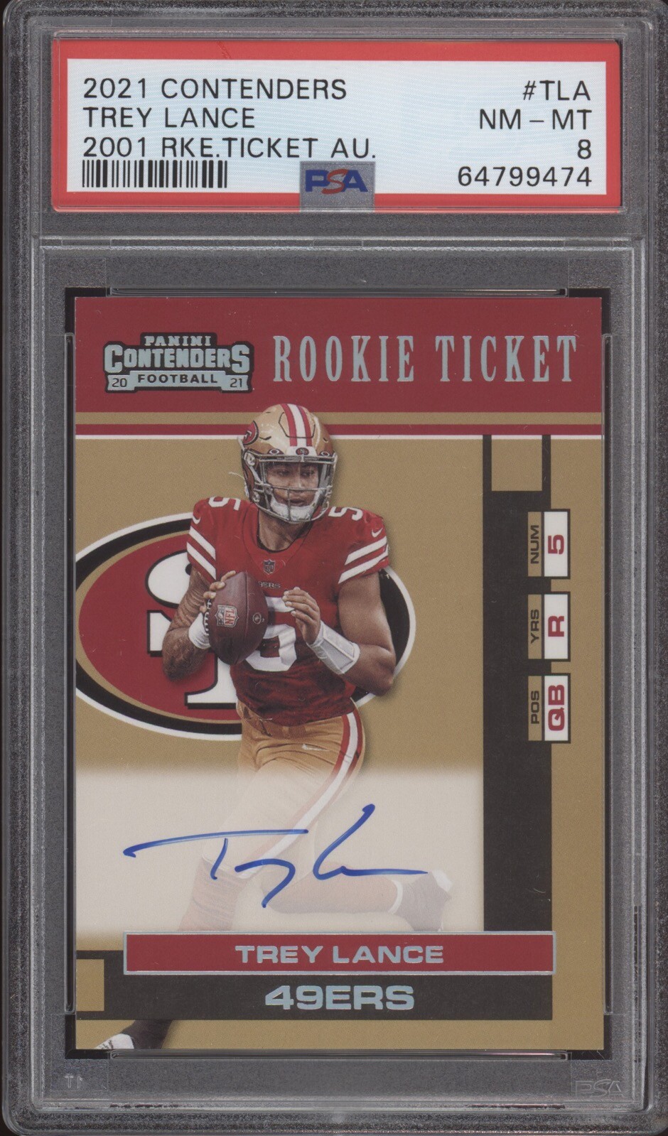 Trey Lance Panini Contenders 2001 Rookie Ticket Autograph #TLA Base