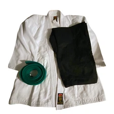 Proforce Gladiator Fuji Kimono White Size 3 MMA Jiu Jitsu Judo Green Belt