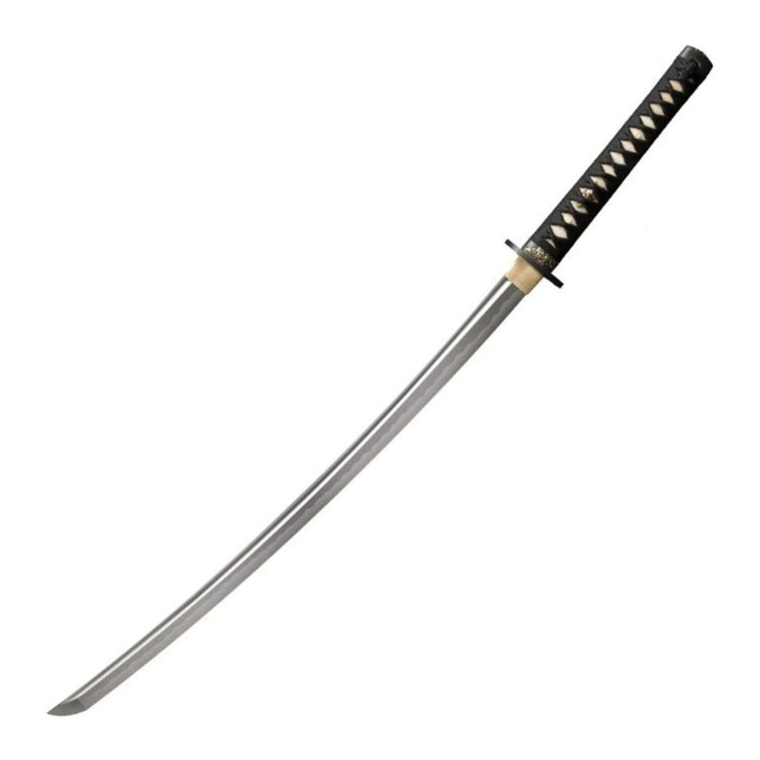 Cold Steel 41.25 In Gold Lion Damascus Steel Blade Katana with White Ray Skin