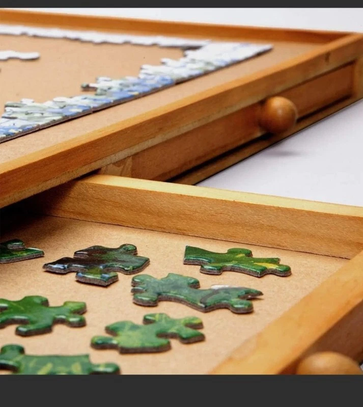 Brocas y piezas estándar 1000 piezas rompecabezas plataforma con cajones de almacenamiento, 30 x 22" Foto 3 de 4