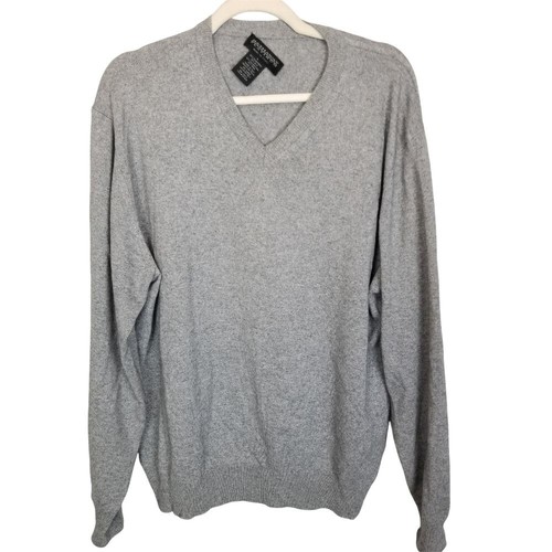 Gray Cashmere Silk Pullover Sweater 