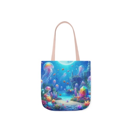 Canvas Tote Bag 5-Color Straps | Gems of the Sea | Jellyfish | Castle - Picture 19 of 21