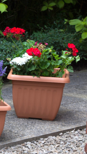 Pflanzkübel Kunststoff quadratisch 30cm & 40cm grün grau Stein Terrakotta Töpfe - Bild 2 von 11