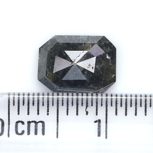 1.40 CT Natural Loose Emerald Cut Diamond 8.00 MM Salt And Pepper Diamond LQ7127 - Picture 7 of 8