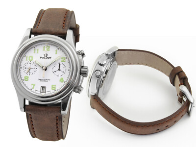 Poljot Retro Chronograph 3133 White New! rare DE