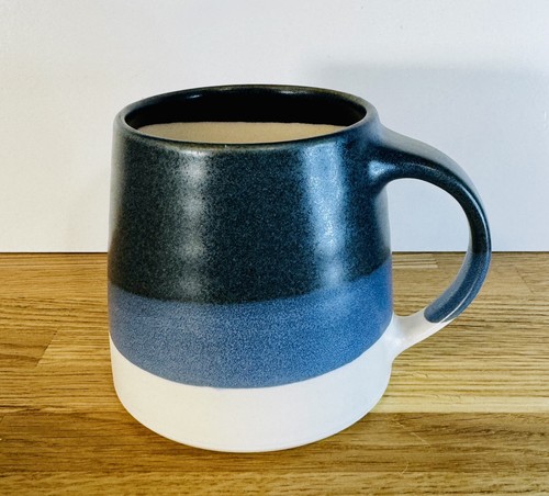 Kinto Color Dipped Japanese Mug Cup Minimalist Navy White 10 oz Ceramic 3" Artsy