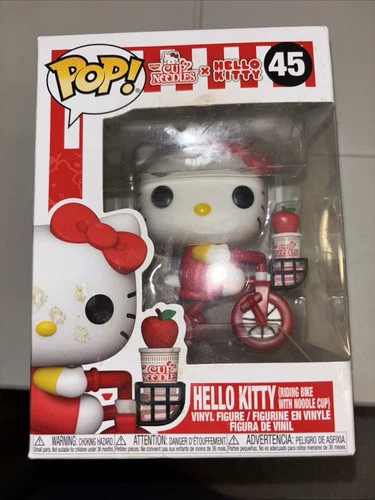 🚦Funko Pop! HELLO KITTY Riding Bike with Noodle Cup / Tri-Cycle - #45 - MINT!