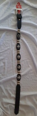 Tony Lama Silver/Black Belt Western Cross Sz30 (Read) | eBay