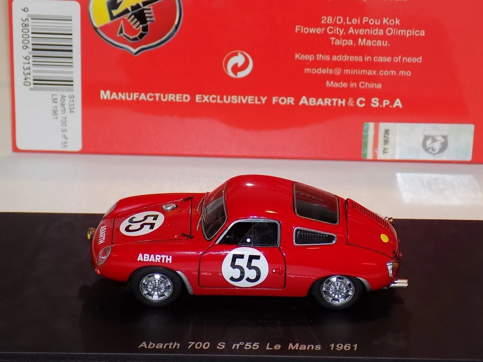 1/43 Spark Abarth 700 S car #55 24 Hours of LeMans 1961 S1334 - Image 3 of 3