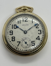 Hamilton 10K Gold Plated Grade 940 Railroad Pocket Watch