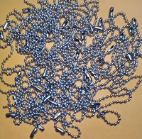 Military GI 4.5" 2.4mm Ball Bead Stainless Steel Replacement Short Dog Tag Chain 1