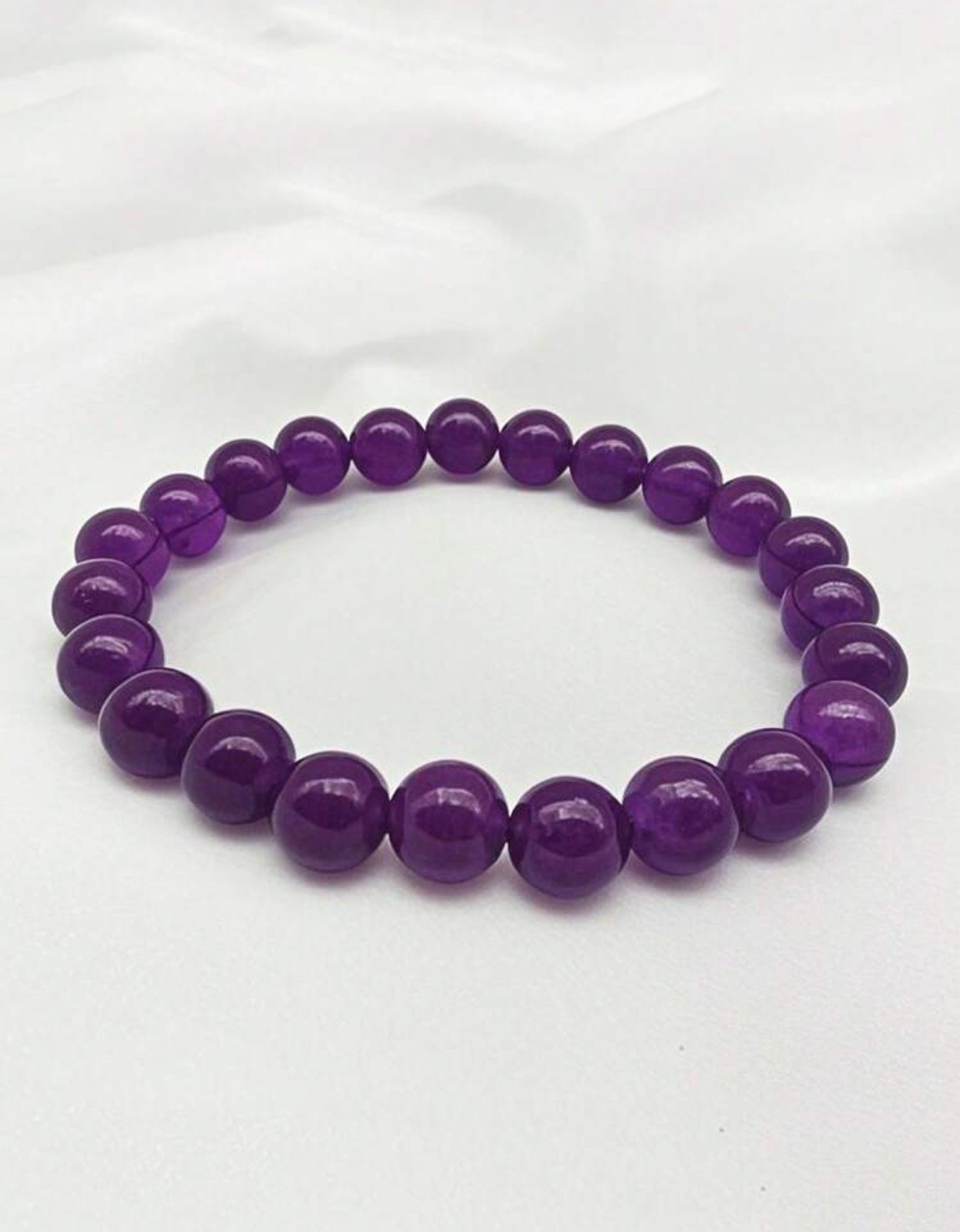 Bracelet améthyste naturelle, perles de cristal pour vos séances de yoga