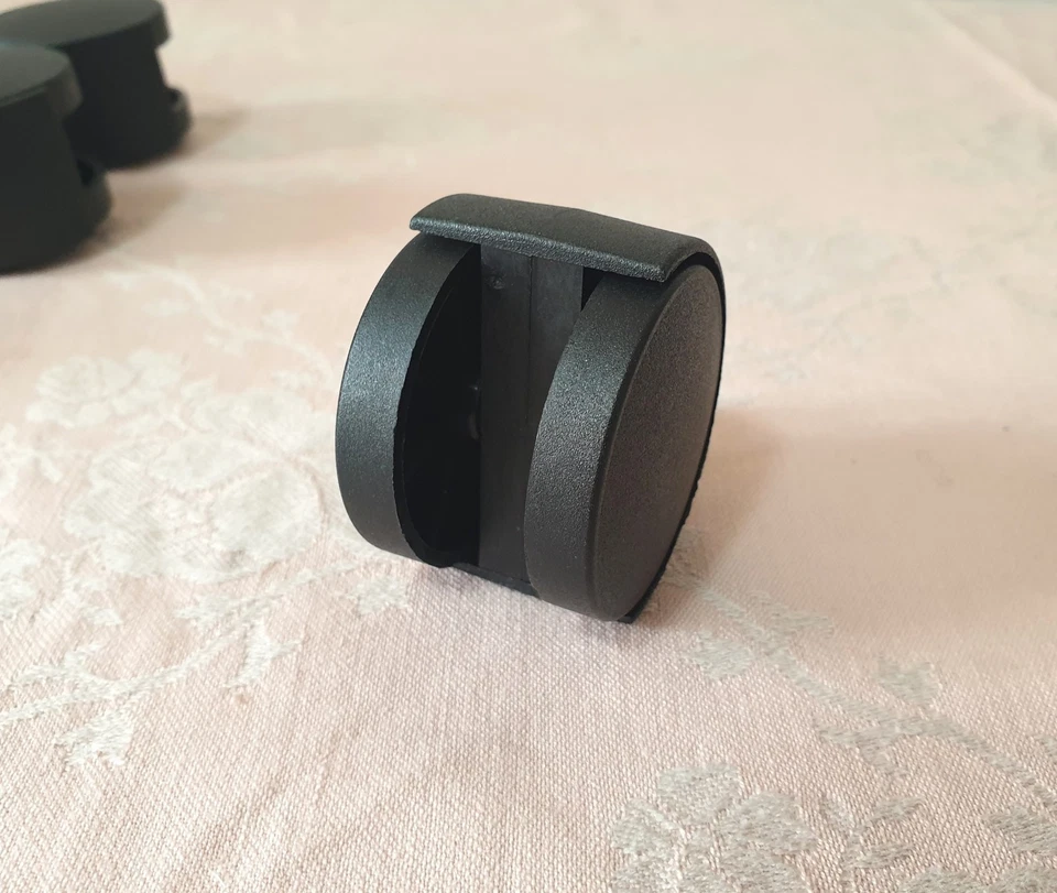 SET 26 ruote doppie nylon mm. 45 girevoli perno filettato M 8 x 15 - Immagine 2 di 4