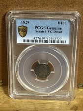 1829 H10C Capped Bust Half Dime PCGS Genuine SCRATCH-VG Details
