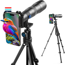 APEXEL 50X Super Teleobjektiv, 720mm Brennweite Teleobjektiv für Smartphone,