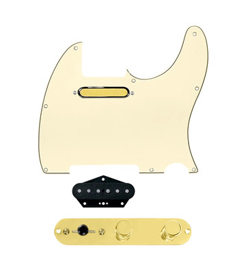 920D Custom Gold Foil Loaded Pickguard for Tele With Aged White Pickguard and...