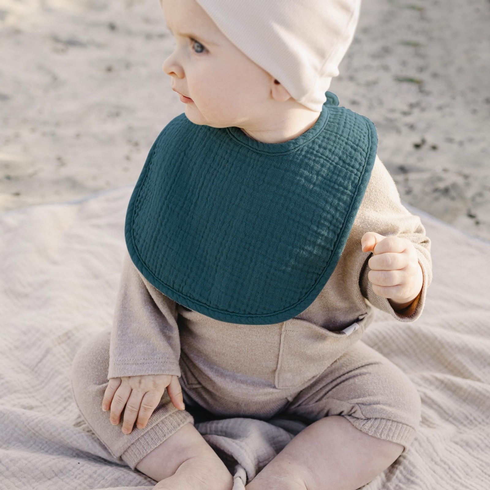 10-Pack Muslin Baby Bandana Drool Bibs, Soft Cotton Unisex for Boys & Girls