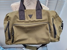 Guess large khaki green holdall cabin weekend bag with shoulder strap used once