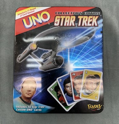 UNO Star Trek Collector's Edition Card Game Tin Set Fundex Mattel 112 Cards