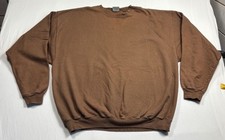 SNOWBANK Men's Brown Crewneck Sweatshirt XL Cotton Pullover Made in USA