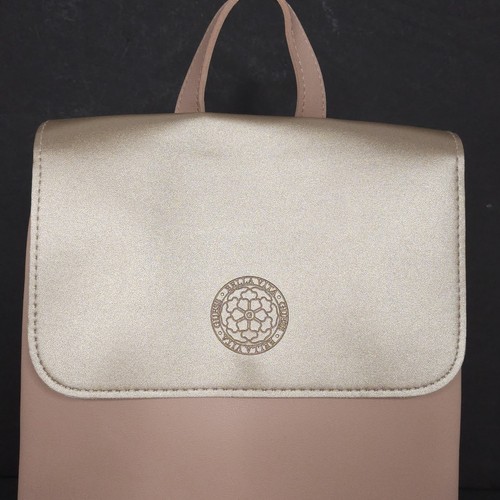 GUESS Backpack Pink Metallic Gold Faux Leather Adjustable Strap - Picture 6 of 10