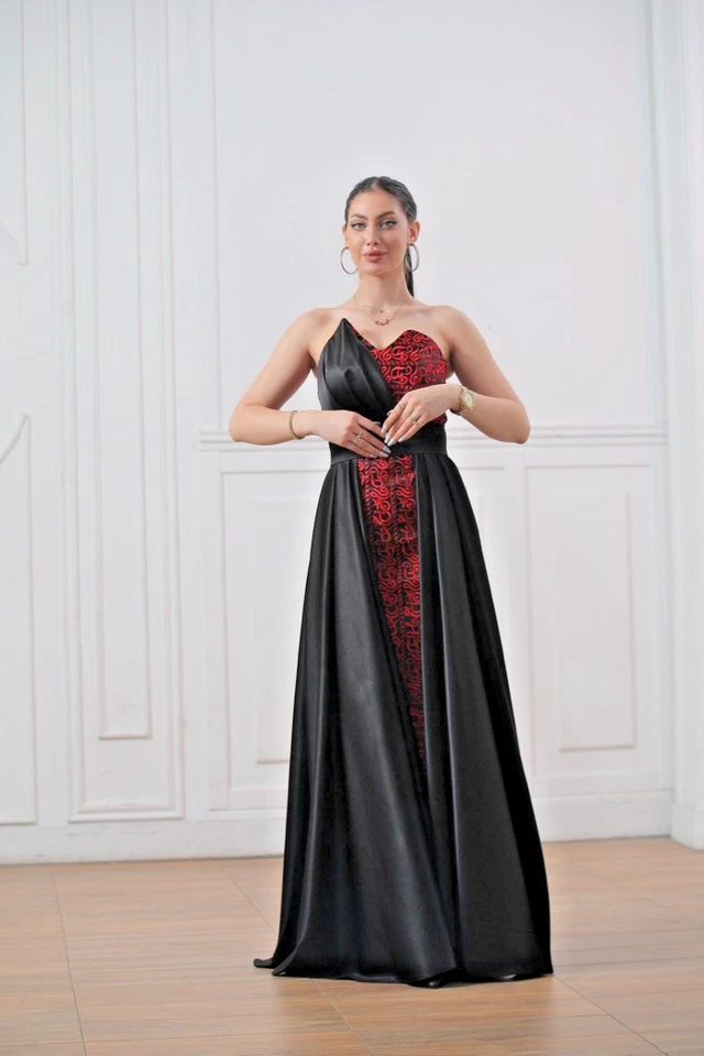 Mujeres Palestinas Bordadas Thobe Tatreez Poliéster con Detalles Satinados y Bufanda Foto 2 de 3