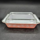 VTG PINK PYREX DAISY SPACE SAVER 575-B 2 QUART CASSEROLE REFRIGERATOR DISH & LID