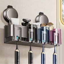 Suction Cup Toothbrush Holders for Bathroom,Wall Mounted Toothbrush Holder Se...