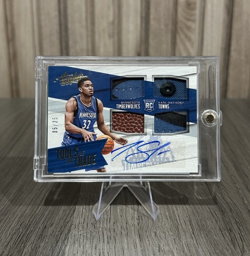 💥 Karl Anthony Towns ROOKIE PATCH AUTO /25💥 2015-16 Absolute - Game Used Quad