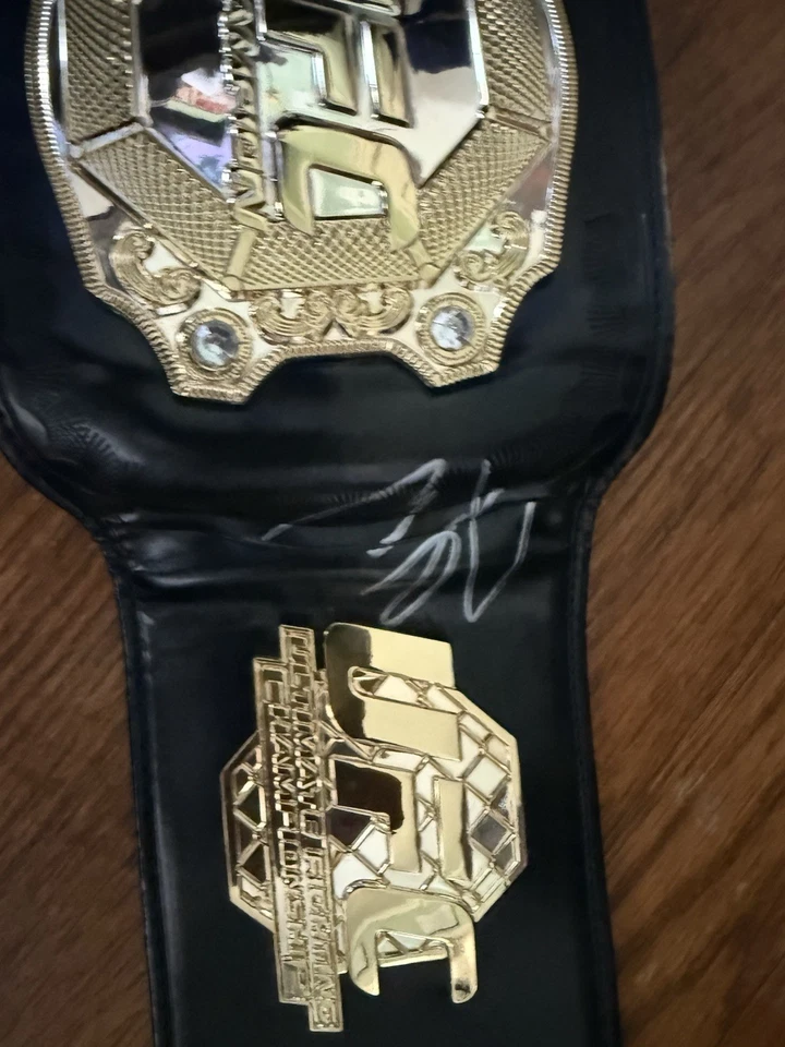 UFC Championship Replica Belt Black and Gold W/ Autographs - Image 4 of 4
