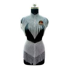 Aluminum Chainmail Armor Women Top Skirt Set Medieval LARP Costume 9mm Butted